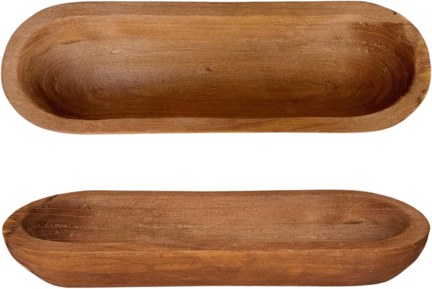16“ Long Wood Dough Bowl 16 x 5 x 2in Hand Carved Wooden Dough Bowls for Decor Rustic Wood Dough Bowls Decorative Wooden Dough Fruits Bowl for Table Centerpiece