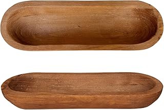 16“ Long Wood Dough Bowl 16 x 5 x 2in Hand Carved Wooden Dough Bowls for Decor Wood Dough Bowls Decorative Wooden Dough Fruits Bowl for Table Centerpiece Lightweight