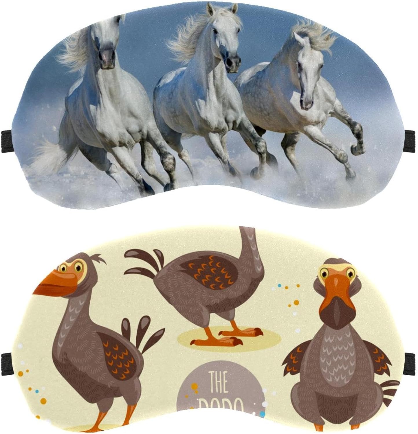 2 maschere per gli occhi della collezione Dodo Bird con cartoni animati, per dormire sul fianco, maschera per dormire, morbida copertura per gli occhi per viaggi, pisolini, aereo, blocco della luce