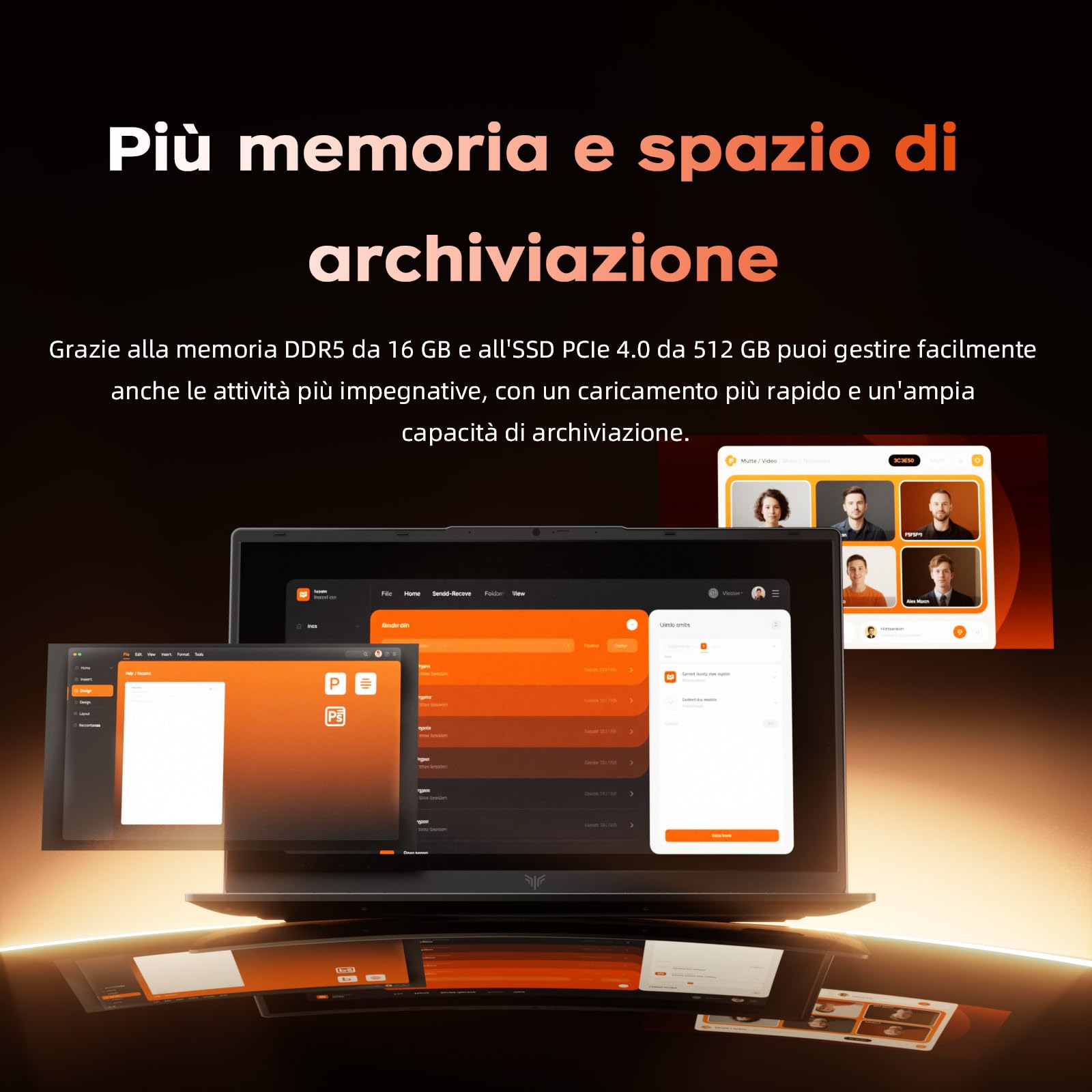 Tivique PC Portatile 15.6" FHD 1920x1080,Ryzen 5 7430U Processore Fino a 4.3 GHz Gaming Laptop 16GB RAM DDR4 * 2.512GB M.2 SSD Laptop,BT5.0, USB3.2,HDMI,Type-C,54.7 Wh Batteria,WiFi 6.0