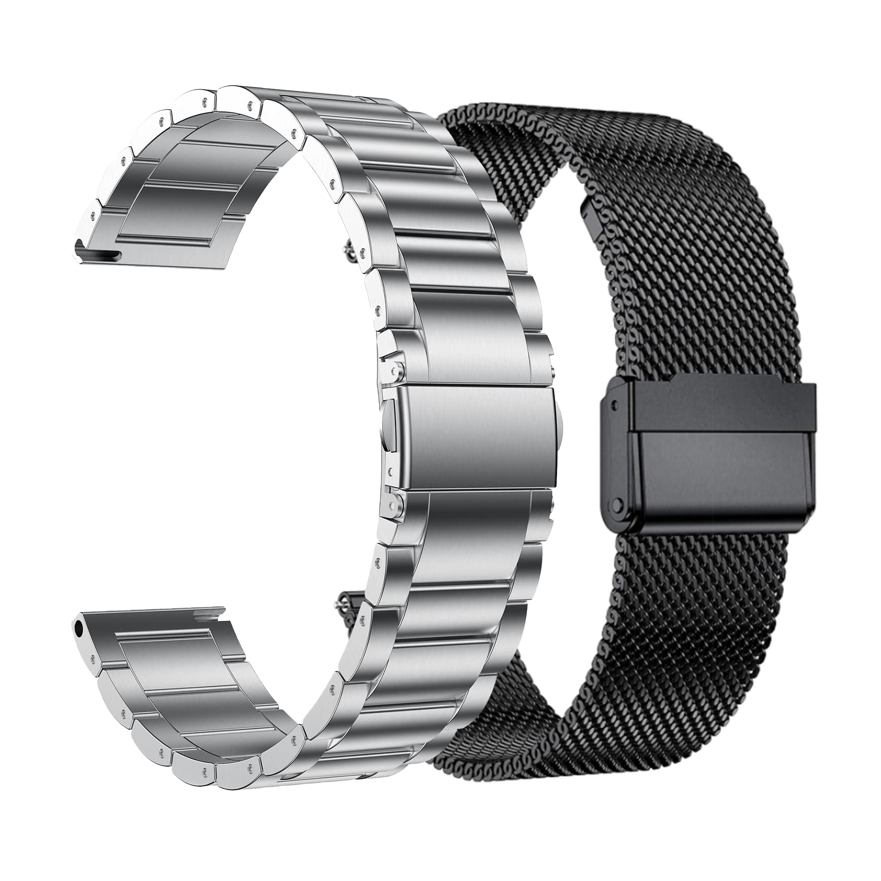 Compatible avec Samsung Galaxy Watch 7 6 5 4 40 mm 44 mm/Classic 47 mm 43 mm/Pro 45 mm, bracelet milanais de 20 mm et métal en acier inoxydable pour homme et femme