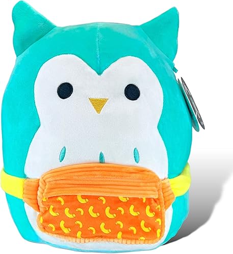 Miniatura 2 de Squishmallows Peluche Kellytoy oficial de Winston Owl Teal de 12 pulgadas, con una riñonera de macarrones, almohada de juguete de peluche de la