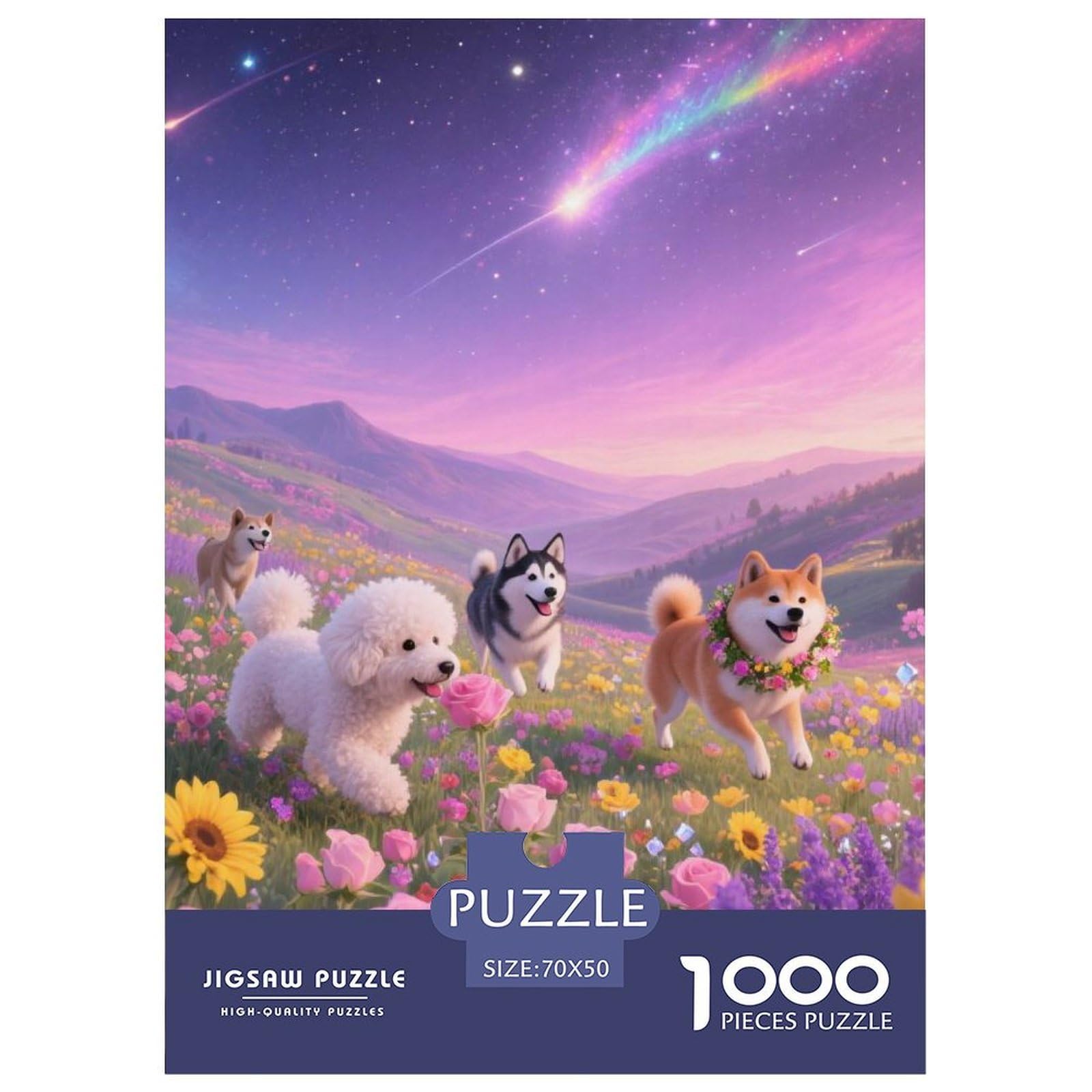 Dogs Playing And Frolicking 1000 Piece Adults Puzzle Kids Age Games Gifts Birthday Animal Home Decoration Decompression 70x50cm/1000pcs — image 1