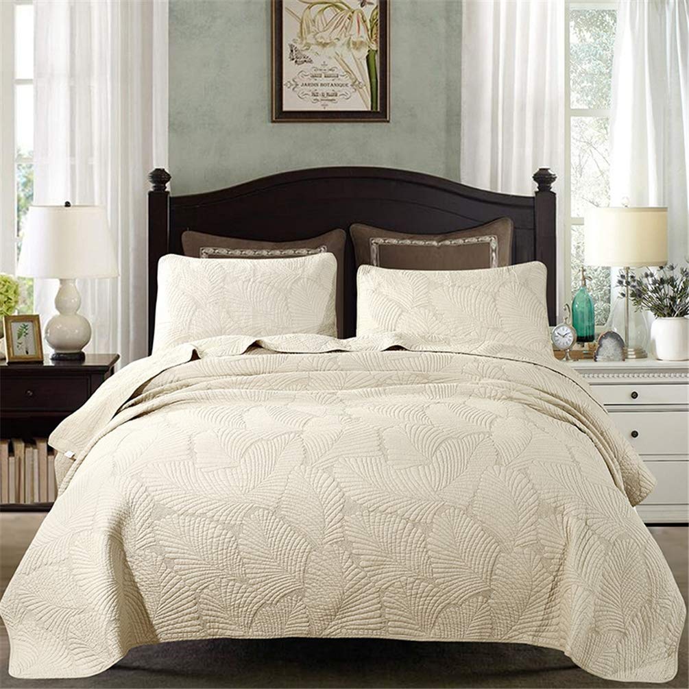 Colcha colcha de hotel ADGAI beige acolchada con relieve jacquard para cama de matrimonio