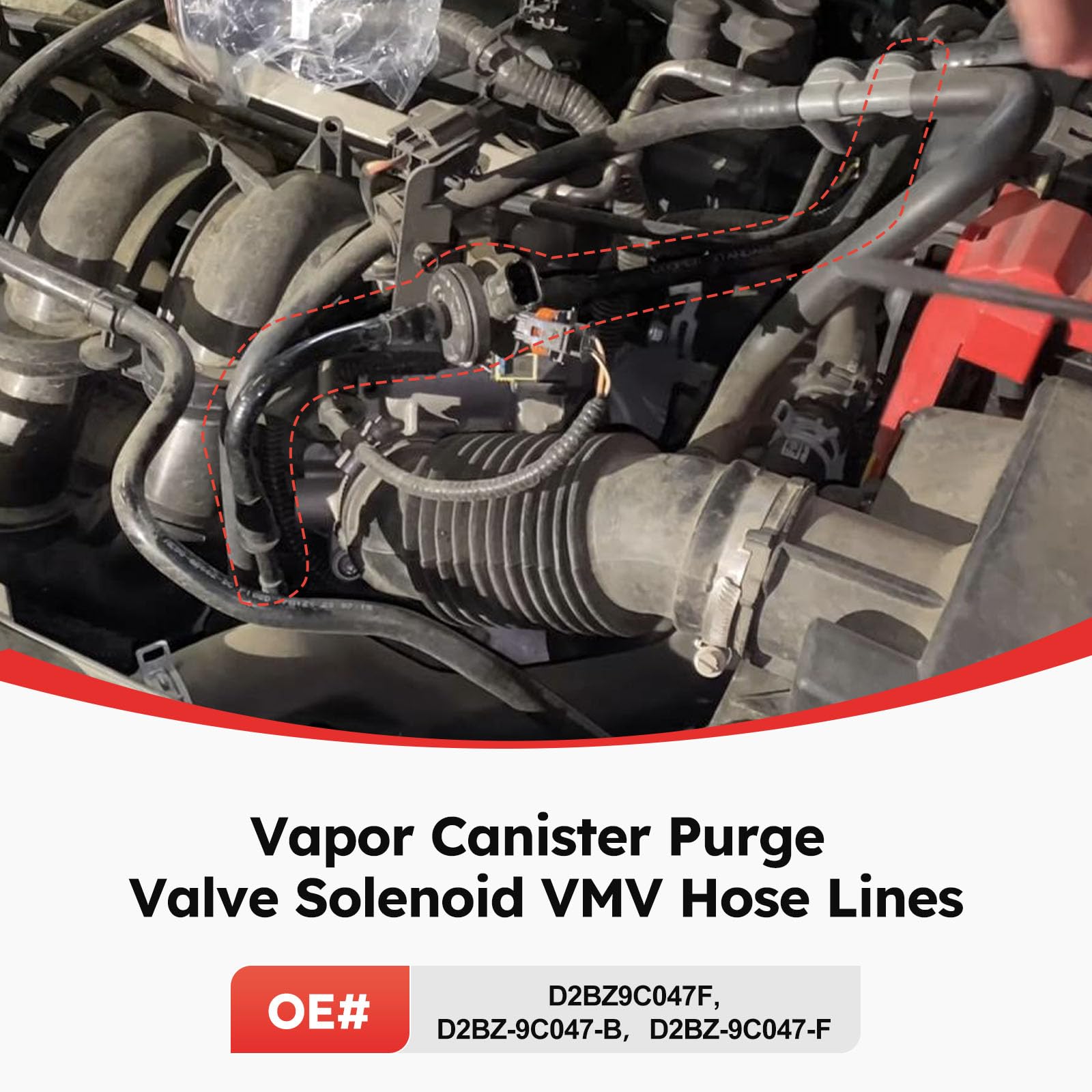 D2BZ-9C047-F Fuel Evaporative Emissions Line Hose Vent Tube For Ford