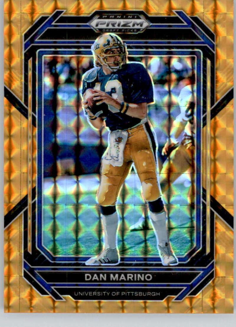 2023 Panini Prizm Draft Picks Prizms Orange Finite #23 Dan Marino SER/39 Pittsburgh Panthers Official NCAA Football Card in Raw (NM or Better) Condition