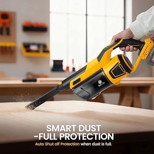 Miniatura 6 de Aspiradora inalámbrica sin escobillas de 190 W compatible con batería DeWalt de 20 V (solo herramienta), aspiradora portátil 5 en 1 de mano de 20