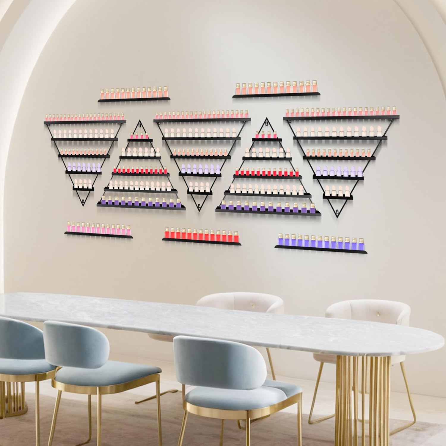 10PCS Metal WallMounted Nail Polish Storage Racks, 5 Tiers