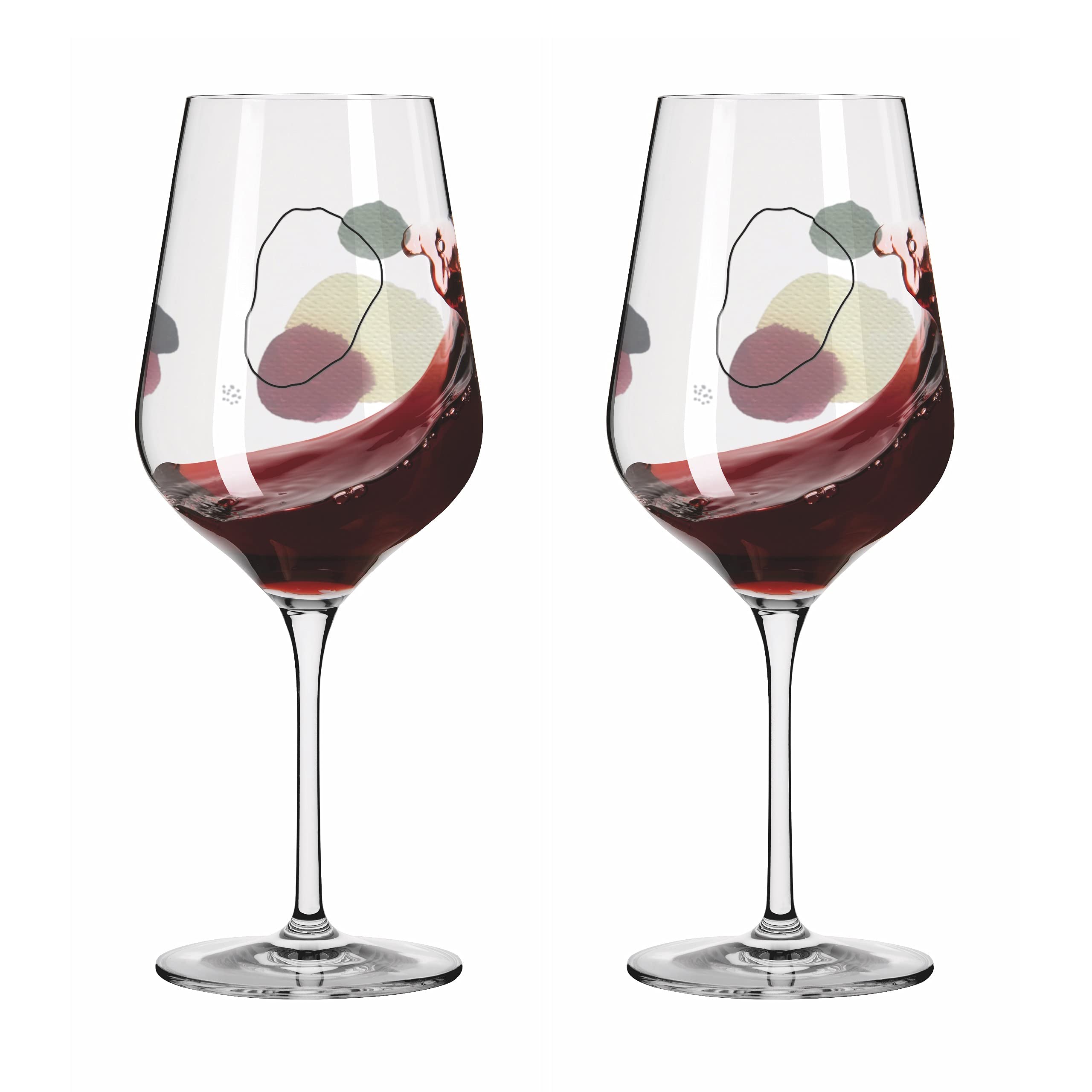 Verres à Vin Blanc Ritzenhoff 300 Ml - Set De 2, Motif Cercles Aquarelle - Fabriqué En Allemagne, Lave-Vaisselle - 8