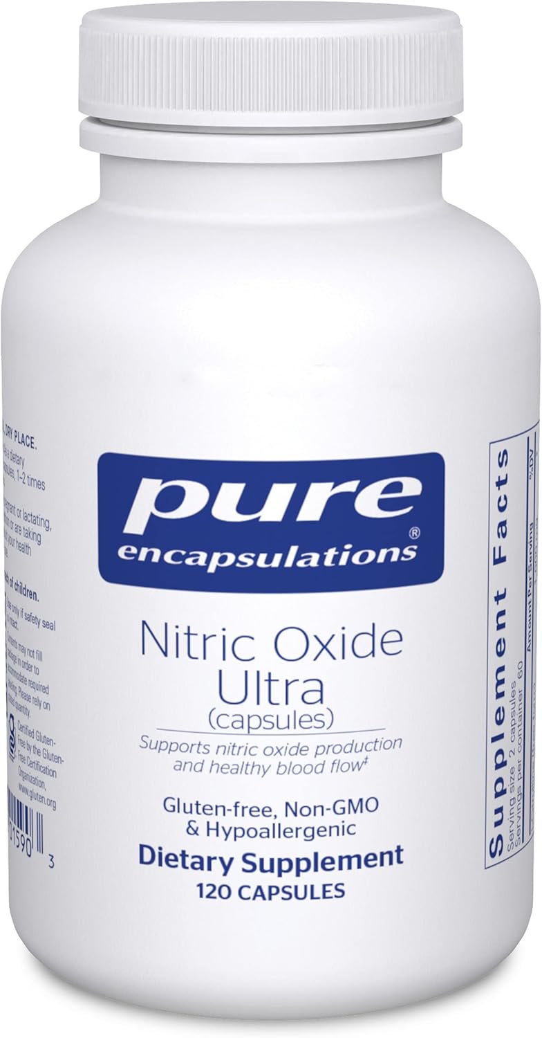 Pure Encapsulations Nitric Oxide Ultra (Capsules) – Supplement Supports Nitric Oxide Production, Healthy Blood Flow & Vascular Health – with L-Citrulline & CranLoad Cranberry Extract – 120 Capsules