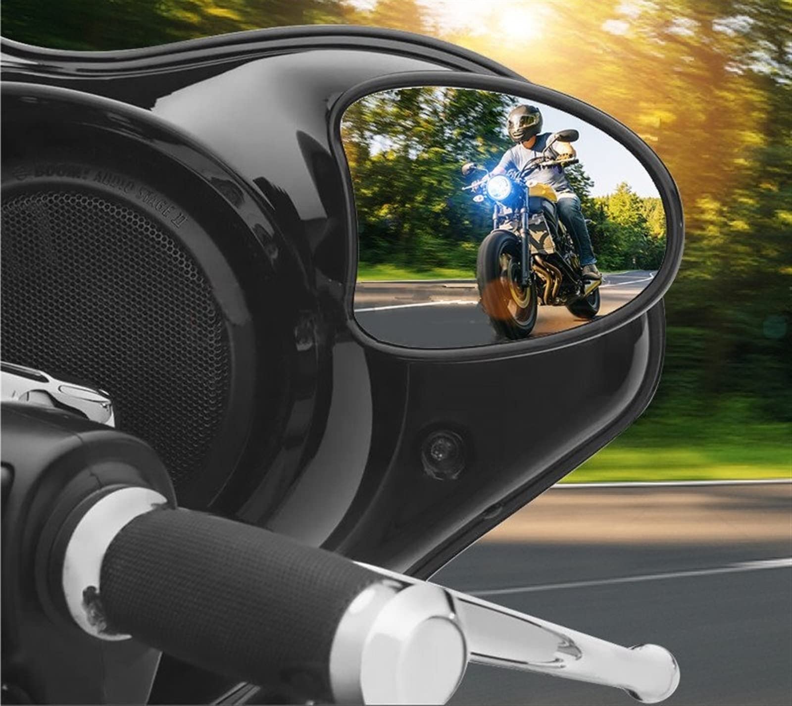 Specchietti Retrovisore Moto Per Per Electra Per Street Per Glide 2014 2015 2016 2017 Moto Nero Batwing Carenatura Specchi Montaggio Laterale Vista Posteriore Moto Specchi Laterale