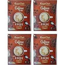 Royal Coffee Karak Sweetened 200g Pack of 4 - Rich and Spiced Brew - Instant Premix - Made with Natural Coffee Extract & Mixture Of Aromatic Spices
