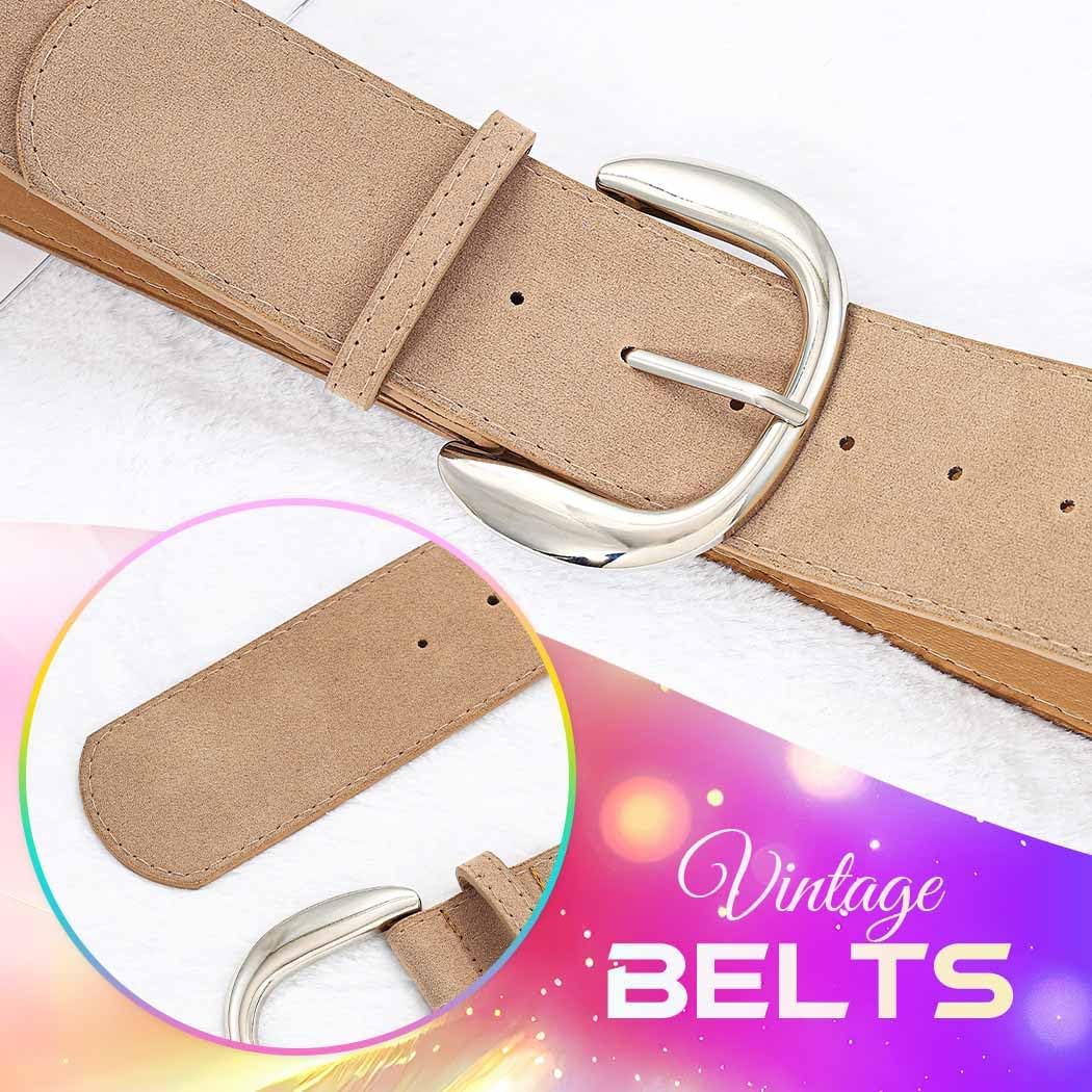 Suede Thick Belt Wide Chunky Belts Retro Leather Belt Accessories for Women - Image 6