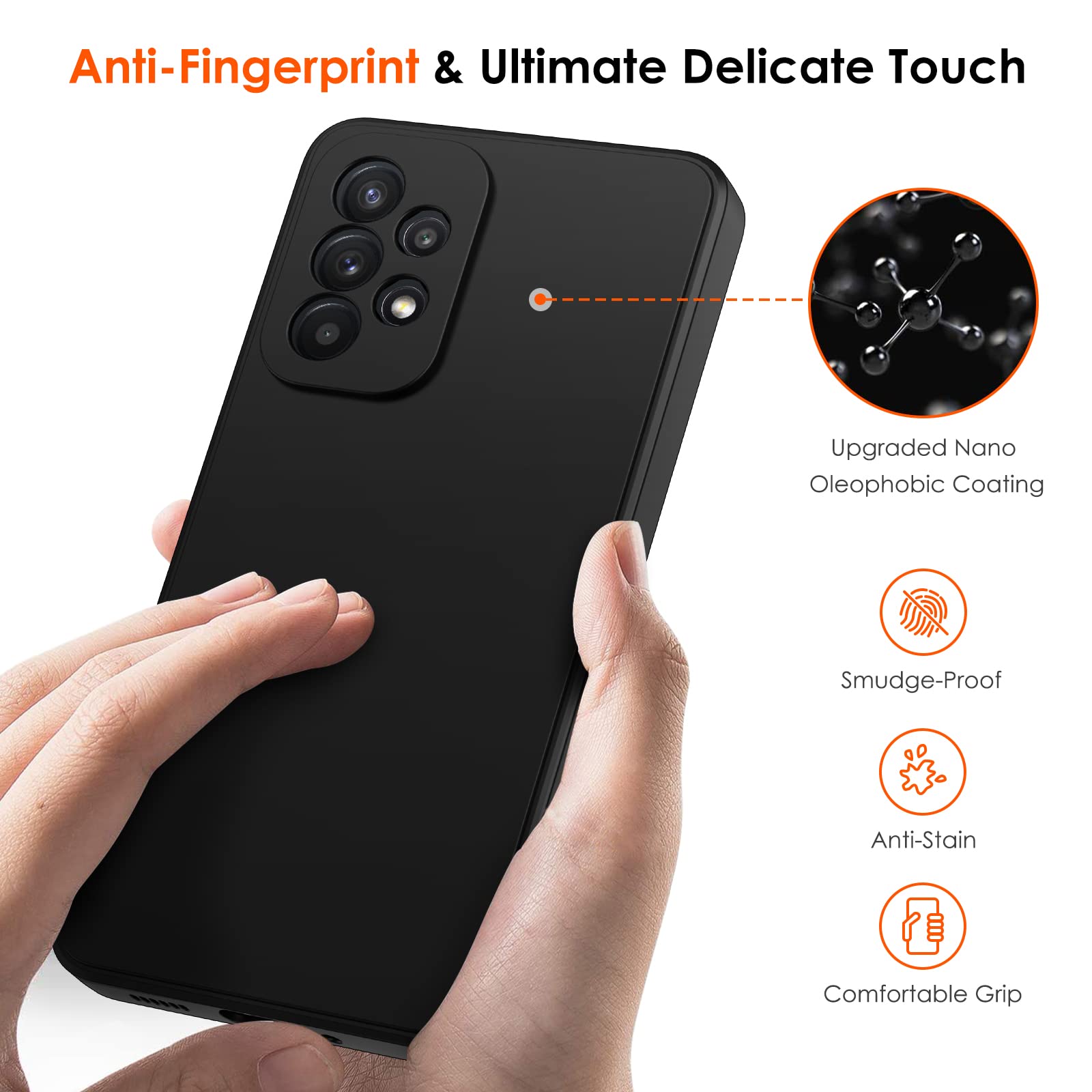 iVoler Cover in Silicone per Samsung Galaxy A23 5G con Protezione Della Fotocamera, Ultra Sottile Custodia in TPU Morbida Anti-Graffio Antiurto Protettiva Case, Nero
