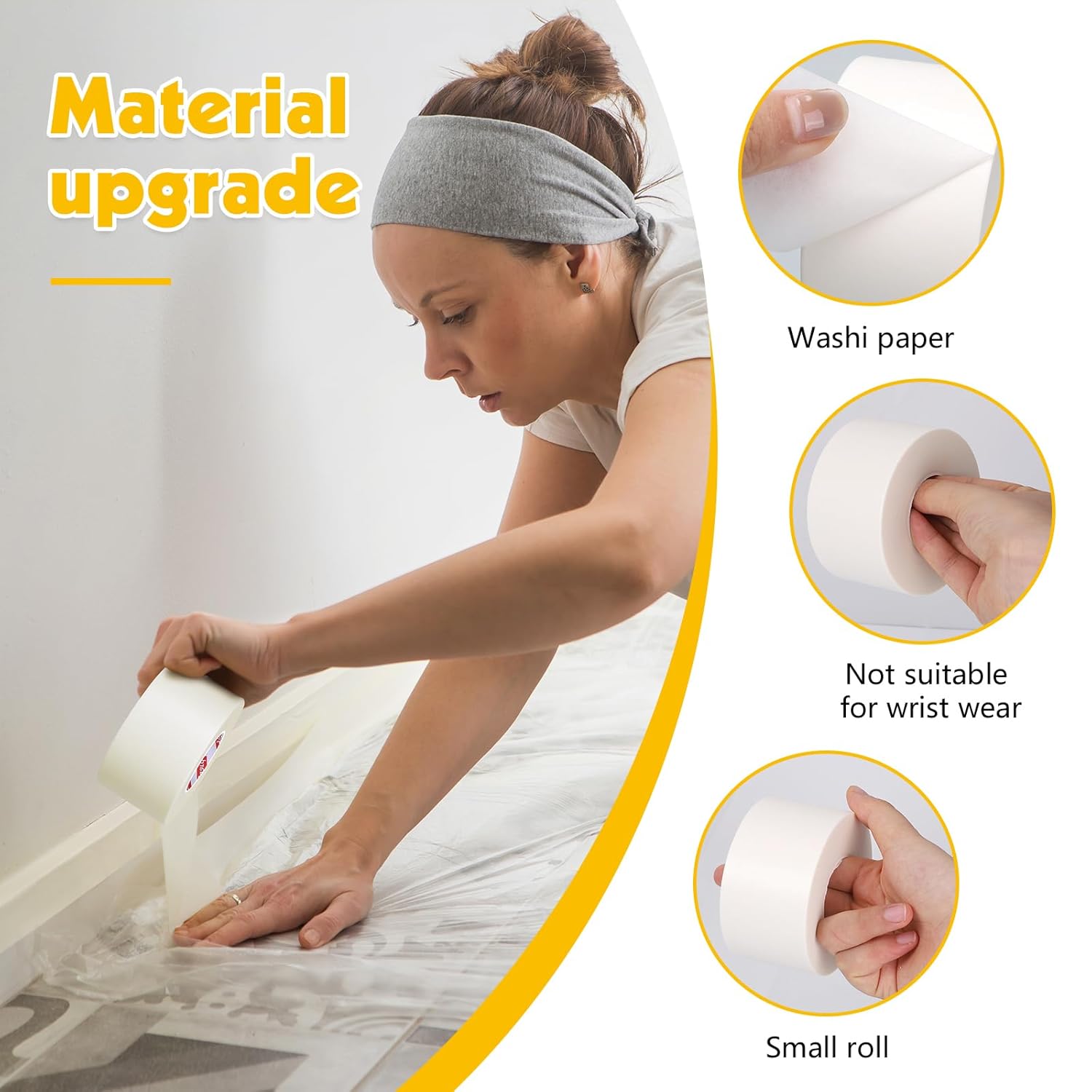 10 Rolls Painters Tape 2 Inch Wide Including 5 Rolls Blue5 Rolls White Tape. Painters Tape for Wall Painting Masking Packaging, Upgraded Material