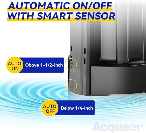 Miniatura 9 de Acquaer Bomba de agua a batería 16HP 18V Bomba de agua sumergible inalámbrica con adaptador de manguera de jardín de 34 pulgadas, extracción de agua