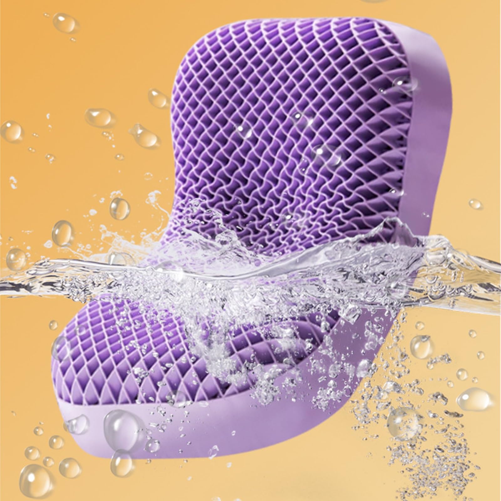 Kissenkern Aus Wabenlatex, Waschbarer Einsatz Aus Pektin-Gel, Ergonomische Nackenstütze für den Schlaf, Atmungsaktiv Und Kühlend(Purple)