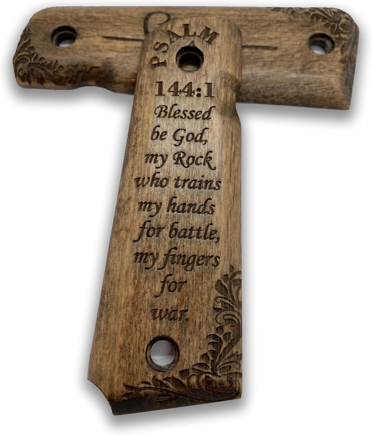 for 1911: Full Size Wooden Handgun Grips with Bible Verses Series - Fits a Wide Range of 1911 Models - 1911 Accessories