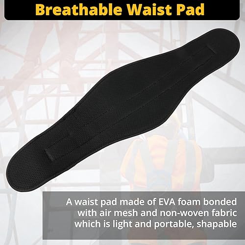 Miniatura 10 de TRSMIMA - Arnés de seguridad para escalar, protección contra caídas de cuerpo negro, para hombre, para techo, árbol, cintura, lengüeta, hebilla y