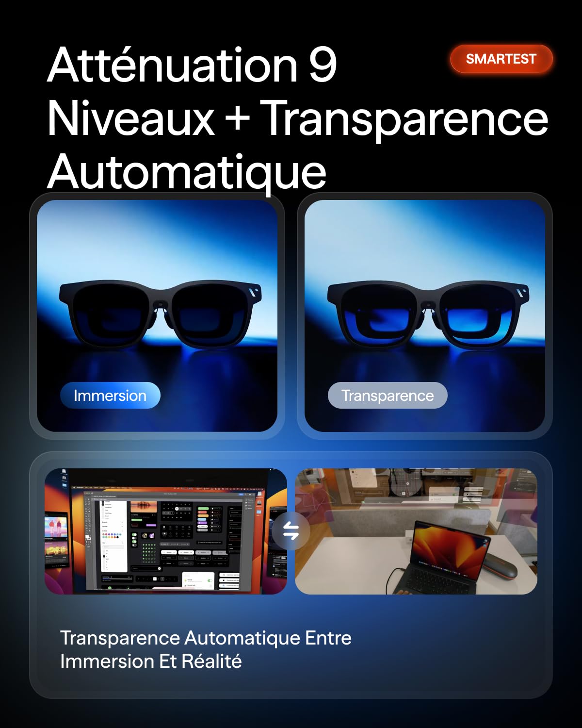 VITURE Beast Lunettes XR, 174” 1200p 58° FOV, VisionPair™ 3DoF Intégré, Harman Audio, Lunettes AR pour iPhone/Android/Mac/PC/Switch 2 – Les Plus Grandes. Les Plus Lumineuses. Les Plus Intelligentes.