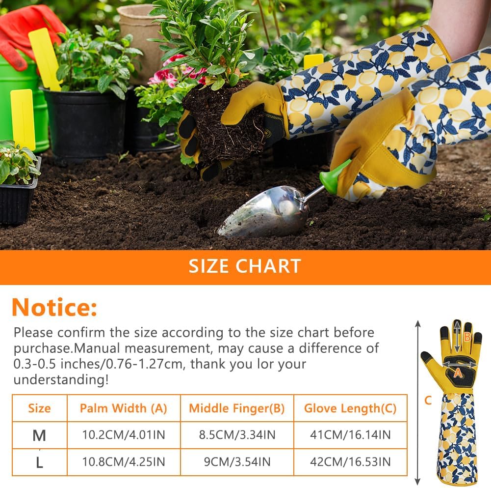Ainiv Long Gardening Gloves for Women, Thorn Proof Gardening Gloves, Protective Garden Gloves Women - Image 2