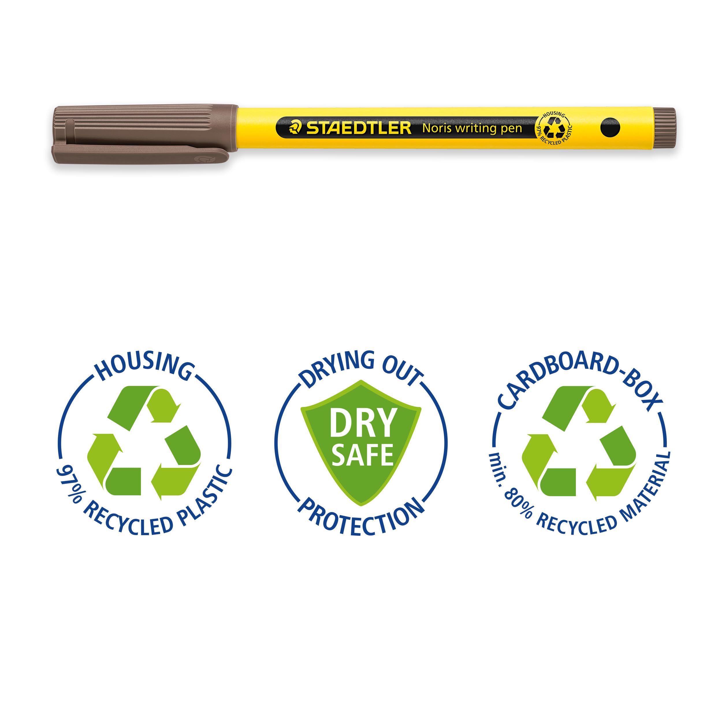STAEDTLER Noris - Handwriting Pen - Warm Sepia - Box of 10, 307-77, Tobacco Brown - Image 3