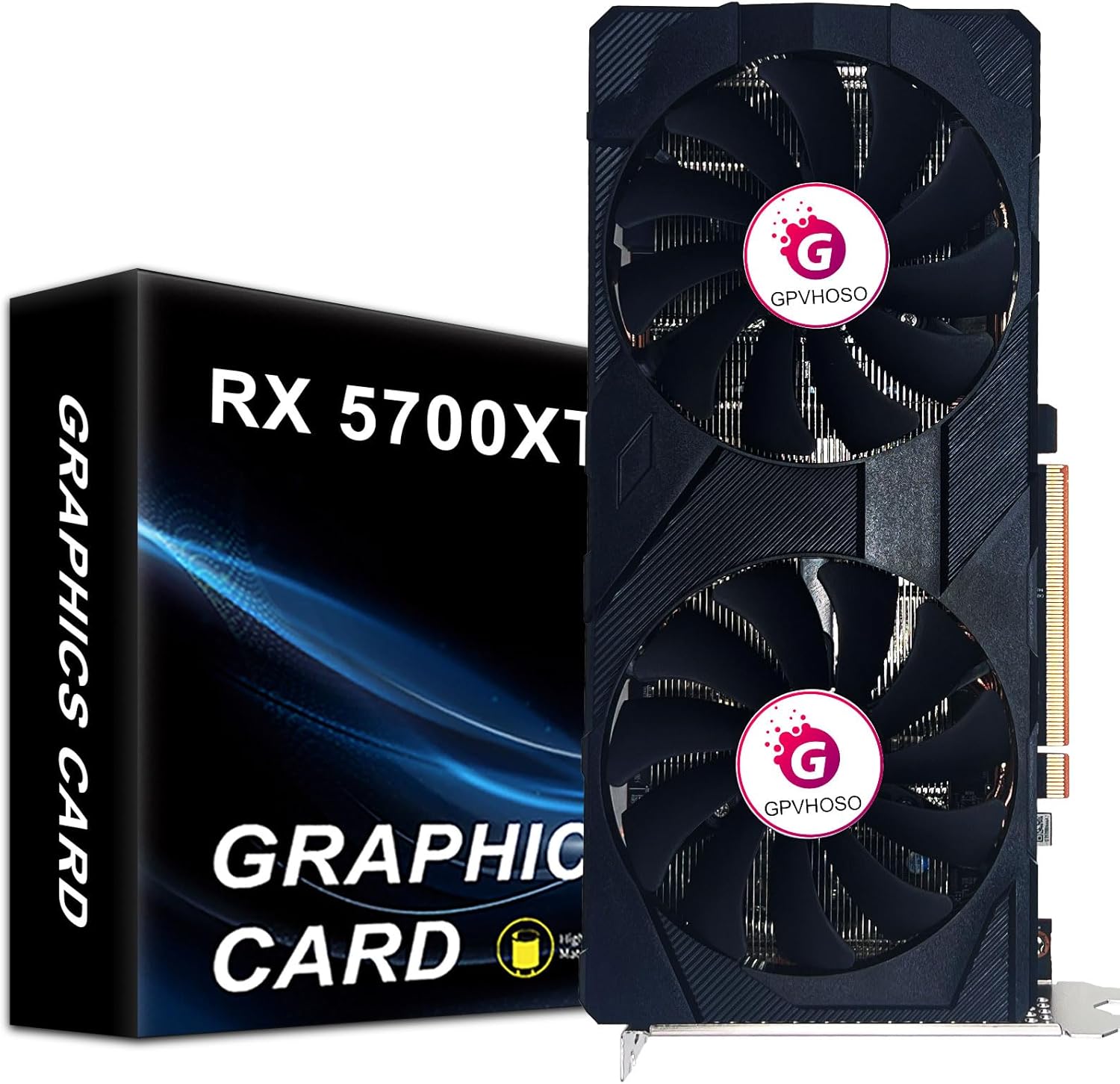 GPVHOSO RX 5700 XT Graphics Card, AMD Radeon RX 5700 XT 8GB GDDR6 2560SP 256bit PCI-e 4.0 x16 GPU Computer Graphics Cards, HDMI/DisplayPort*3 Interface, Video Cards Supports Up to 8K