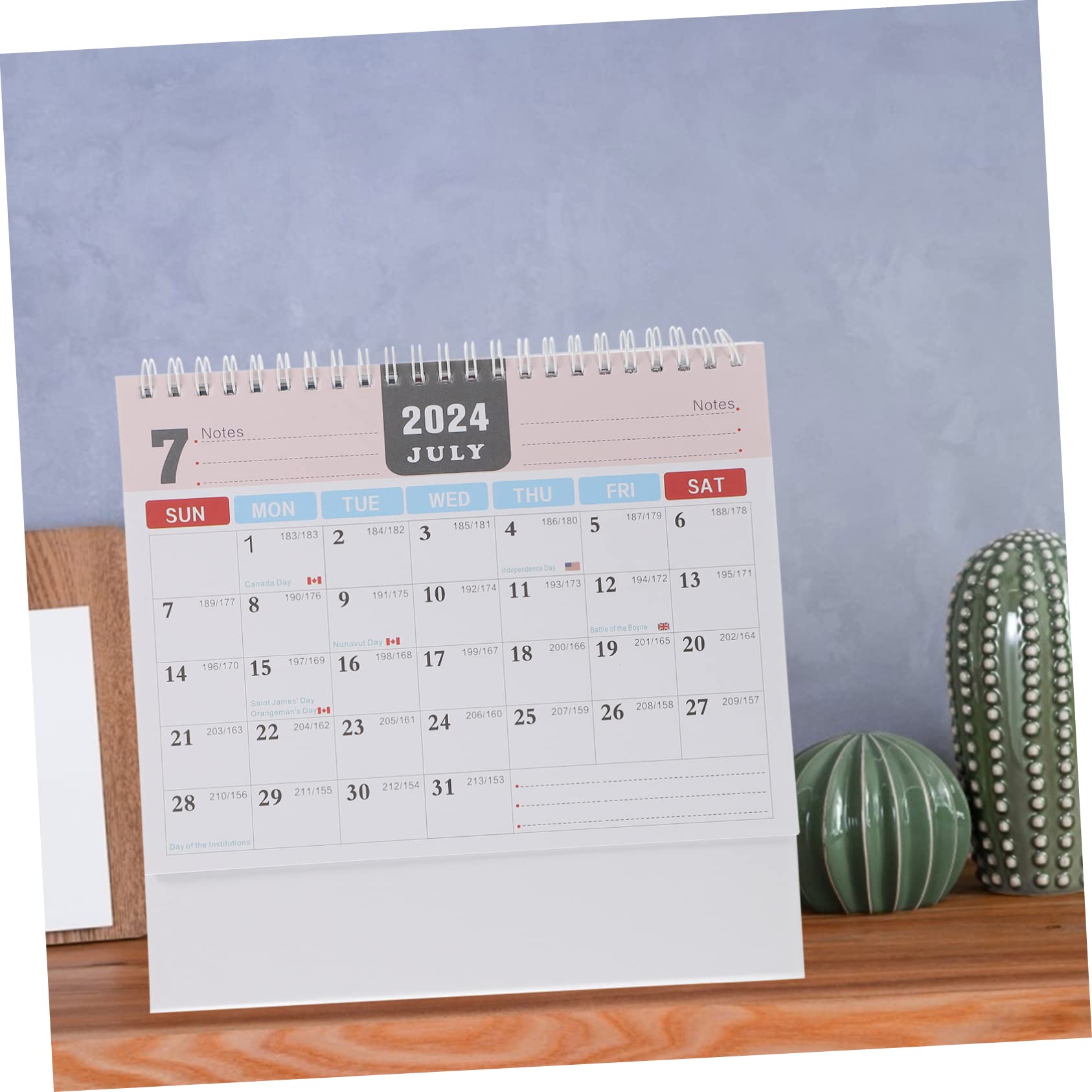Tofficu 4pezzi Calendario Da Scrivania Inglese Calendario Da Tavolo Con Supporto Planner Decorativo Per Ufficio e Casa e Annuale Resistente Con Legatura Organizzatore Per Note e