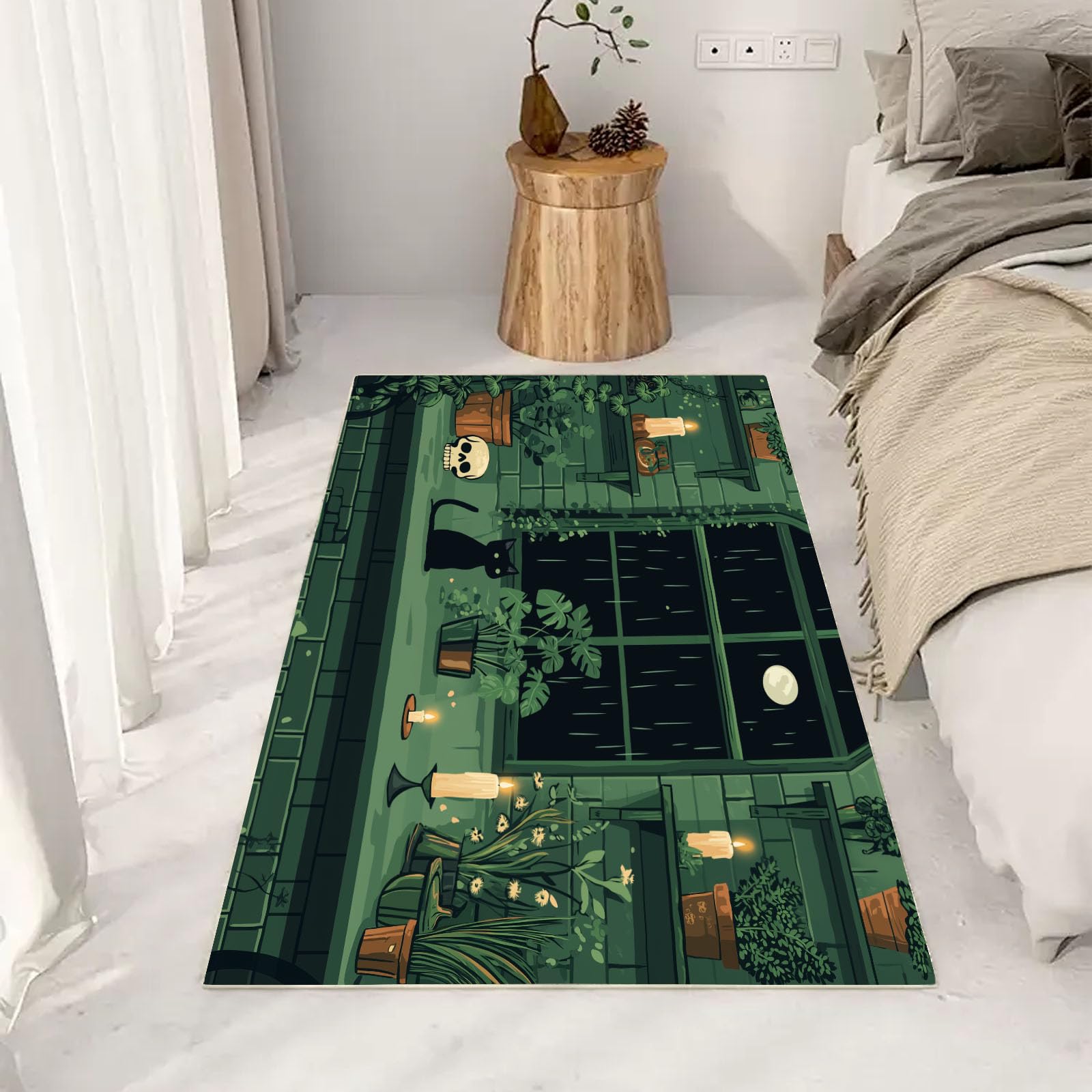 Tapis tête de mort intérieur pour salon et cuisine moderne