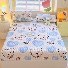 ZIQINPSQ Cozy Fleece Fitted Sheet Queen Size - Ultra Soft Fuzzy Bed Sheets for Winter, Deep Pocket 15 Velvet Plush Bottom Sheet Only Anti-Static & Warm, Bear