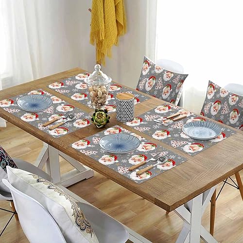 Vista 231 de Juego de 6 manteles individuales rojos para el día de San Valentín, diseño de corazón de San Valentín, resistentes al calor, lavables, manteles