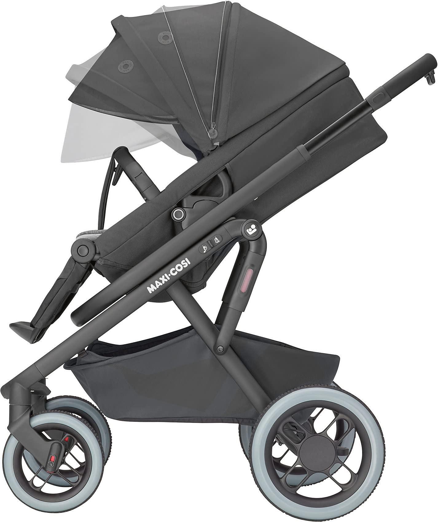 Maxi-Cosi Lila XP Kinderwagen, Komfortabler XL Outdoor-Kinderwagen mit Extra großem Sitz und Liegeposition, Offroad Reifen und starker Federung, nutzbar ab Geburt bis ca. 4 Jahre essential black