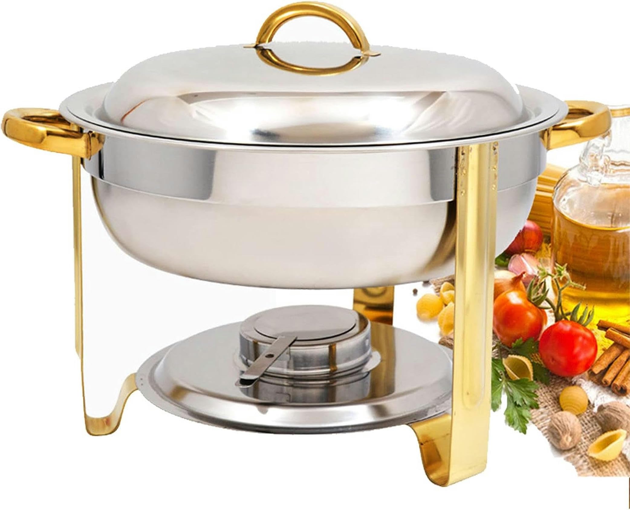 Chafing dish acier inoxydable rond buffet chauffe-plateau de fête