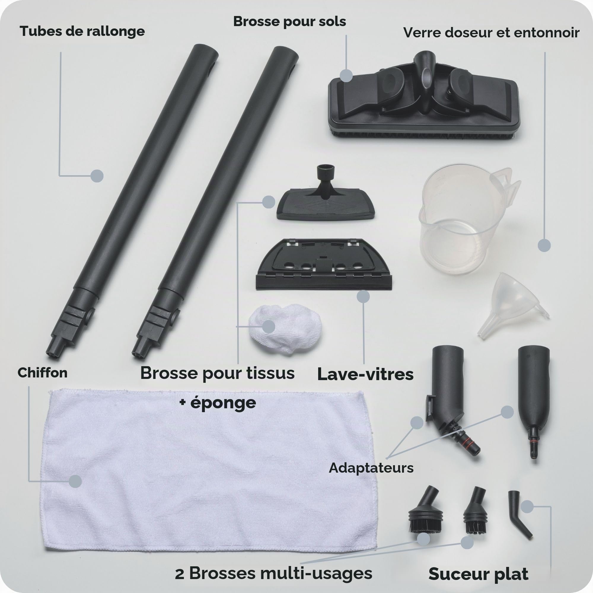 Ariete 4146 XVapor Deluxe, Nettoyeur Vapeur Mobile avec Réservoir de 1,6 Litres, 1 Heure d'Autonomie, 5 Bar, Compartiment à Accessoires Intégré, Autonomie jusqu'à 55', Câble de 6 m, 1500W, Blanc