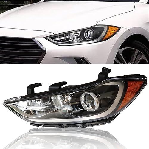 Miniatura 10 de KONKENIE Halogen Headlight Headlamp Assembly for Hy-uu-nn-dai El-aa-nn-tra Sedan 2017 2018 (Left+Right Side)