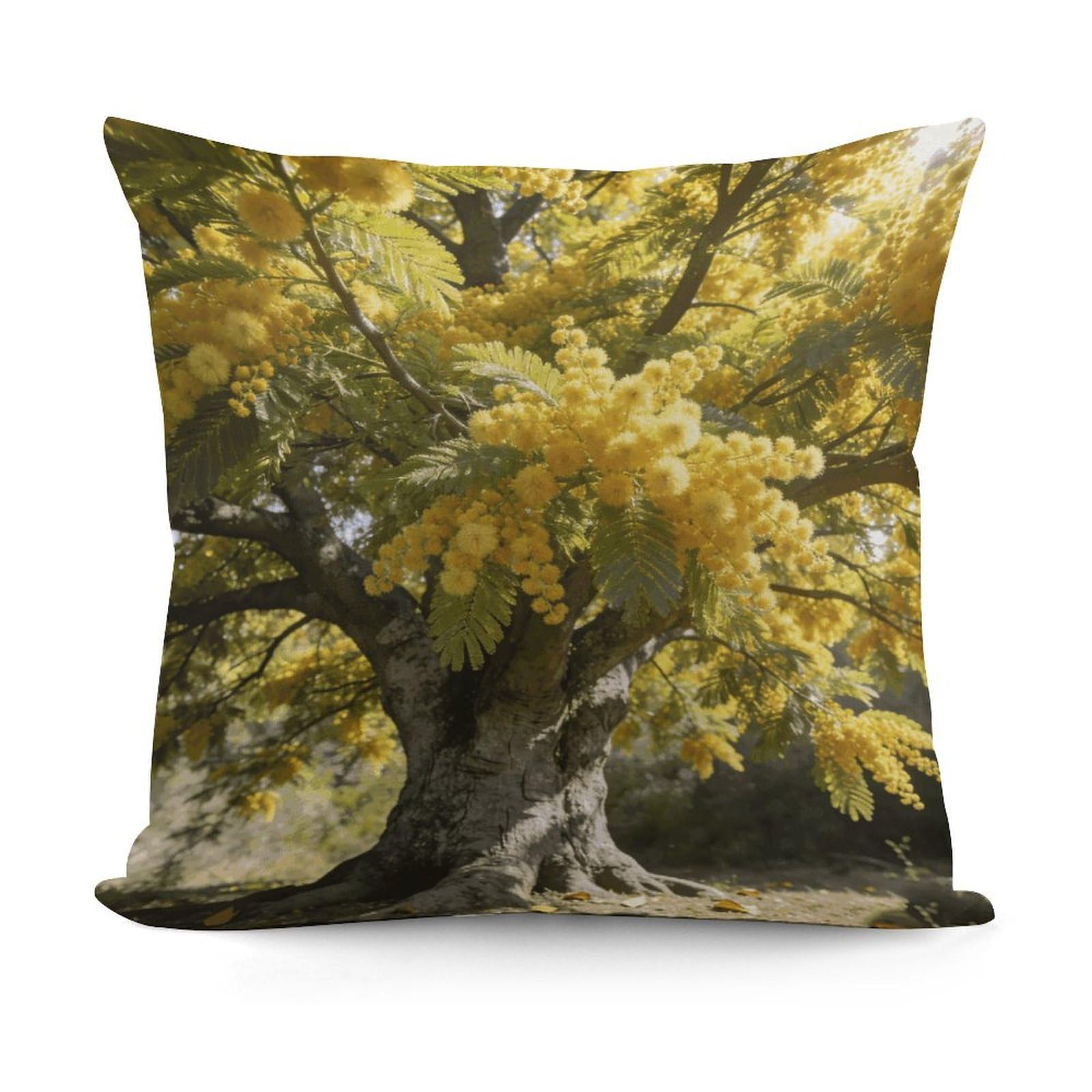 VstaDank Acacia Pillow Covers Soft Plush Decorative Square Pillow Cover Modern Breathable Pillowcases Pillowcase with Invisible Zipper 18x18 Inches for Sofa Living Room