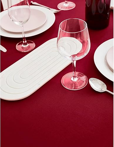 Miniatura 7 de Solino Home Mantel de lino de algodón, 60 x 144 pulgadas, color rosa, lavable a máquina, para verano, banquete, comedor, interior, exterior, Dru,