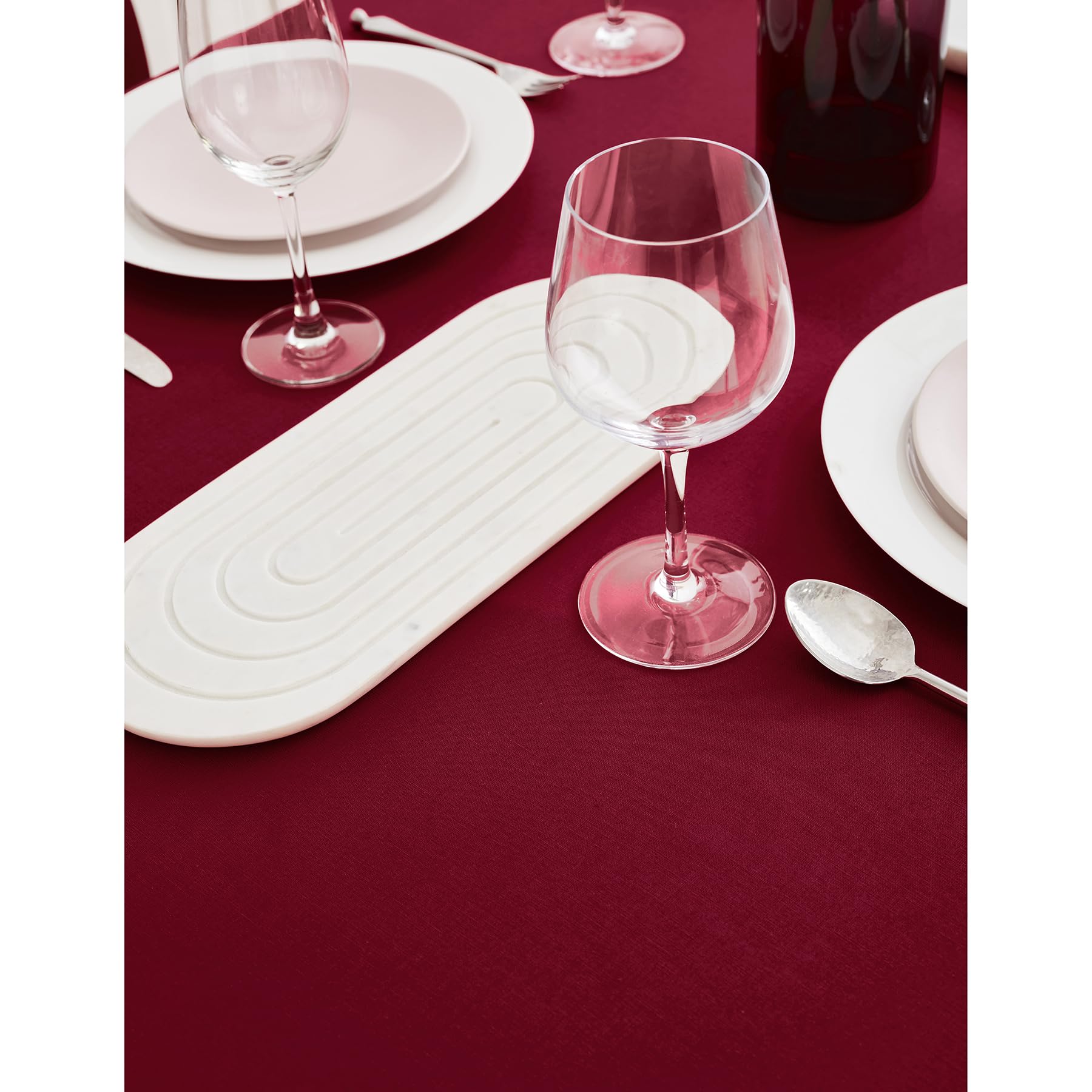 Solino Home Mantel rectangular rojo de 152 x 213 cm, mantel de lino de algodón Dru, lavable a máquina, manteles de tela suave y duradera para comedor, decoración de verano