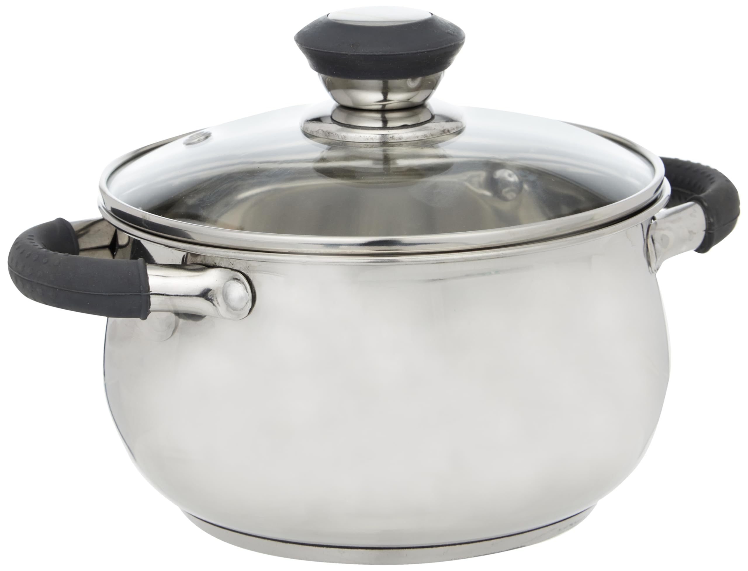 Royalford16cm Nano Casserole With Glass Lid- RF11580 Durable, Strong and Sturdy Stainless steel Construction with Tempered Glass Lid Silver