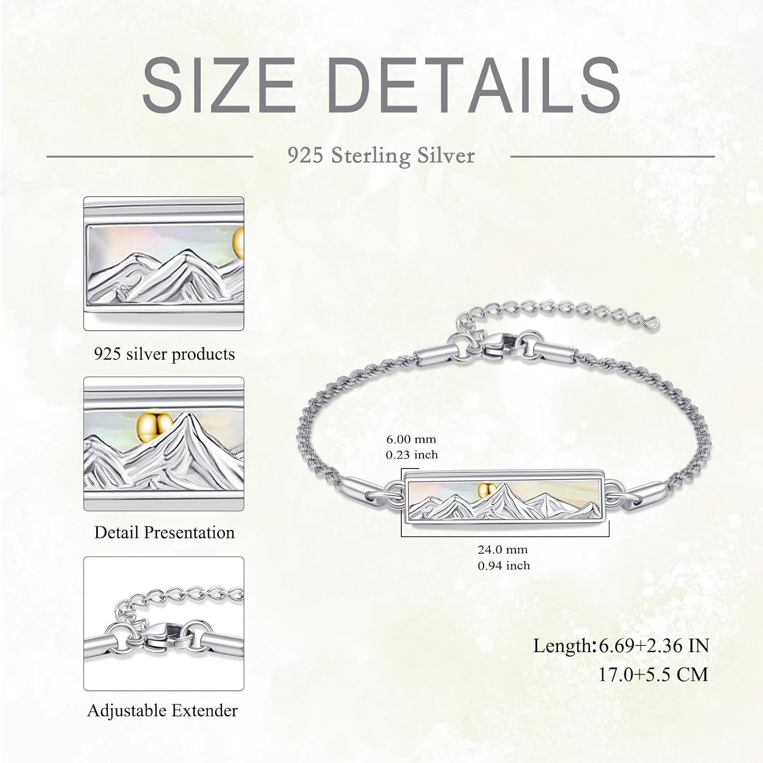 Mountain Urn Bracelet for Ashes for Women S925 Sterling Sliver Cremation Jewelry for Men Mustard Seed Memorial Keepsake Ash Holder Charm - Image 5