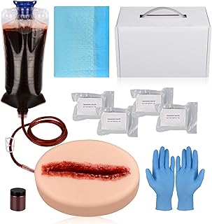 MedEduQuest MedEduQuest Kit de treino de embalagem de feridas de laceração, kit de treino para parar o sangramento, kit de controlo de sangramento para aulas médicas - estojo de transporte
