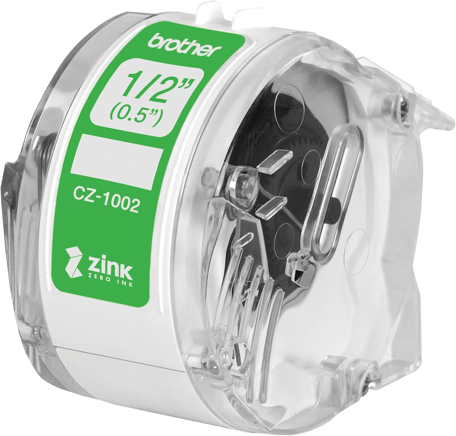 Brother CZ-1002 Zero-Ink Roll Cassette, Continuous Length, 12 mm (W) x 5 m (L), Genuine Supplies, White