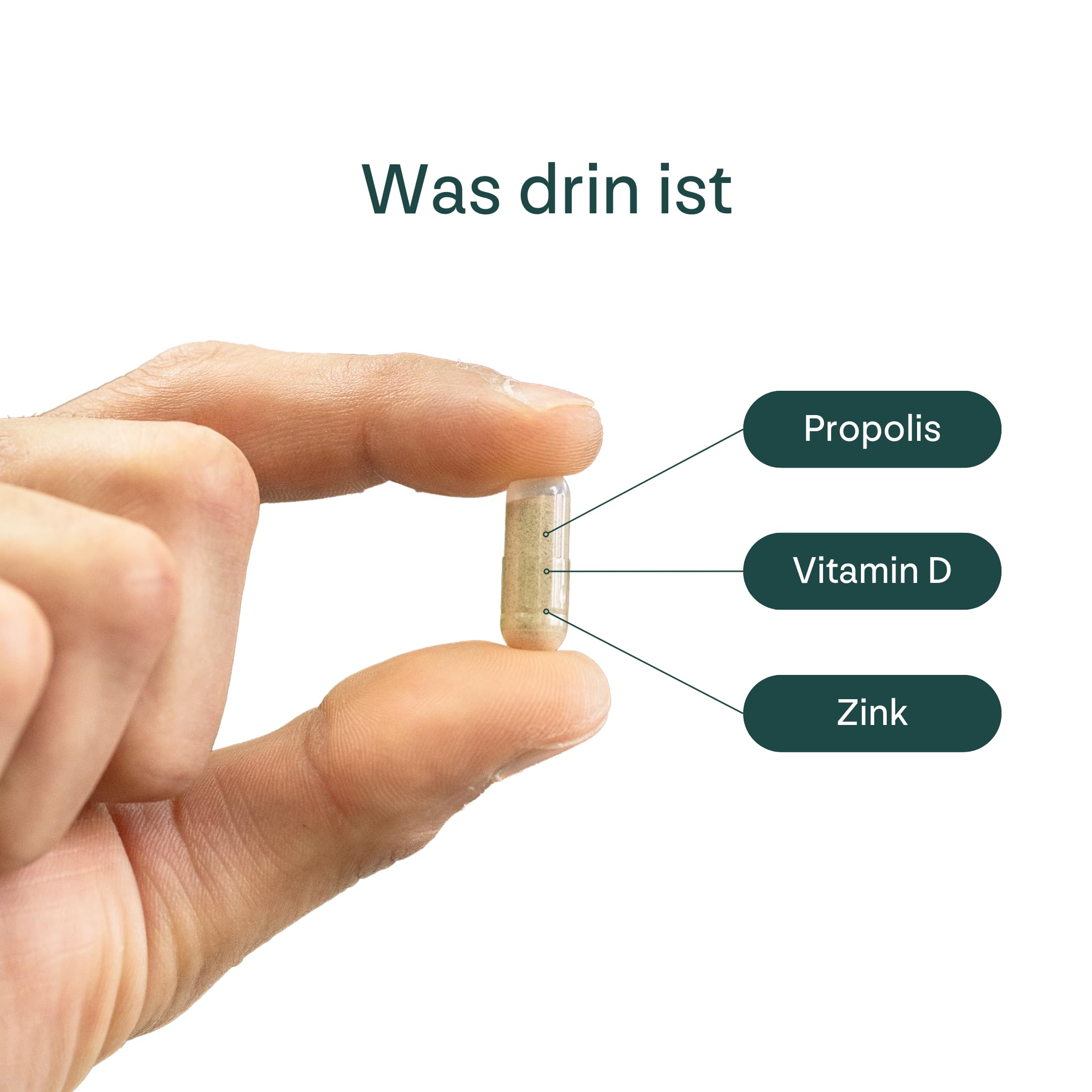Propolis-Kapseln – pflanzliche Kapseln zur Immunstärkung mit Vitamin D und Zink (1x 60 Kapseln), für Kinder und Erwachsene, Unterstützung während der Pollenallergie
