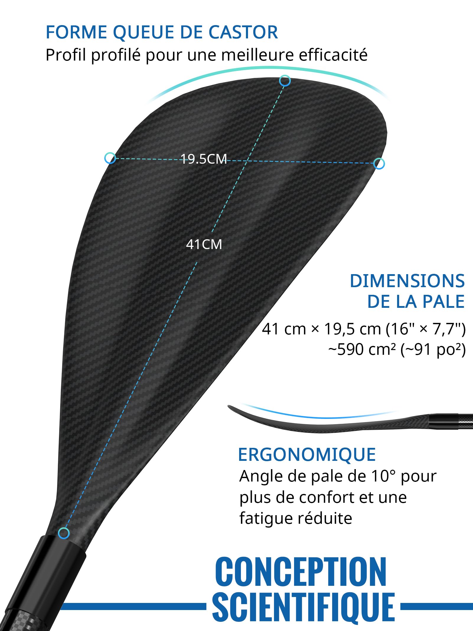 Remo 2 en 1 adecuado para tablas de remo de pie y kayaks – Longitud ajustable de 175 a 210 centímetros – Ligero y resistente – Construcción de fibra de carbono y nailon