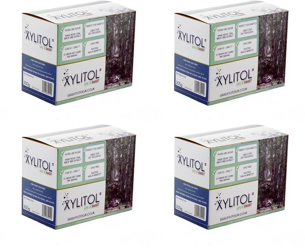 XylitolSweetener - 200 x 4g Natural Sugar Substitute, Keto Sweetener, Diabetic Sugar, Xylitol Sugar Alternative