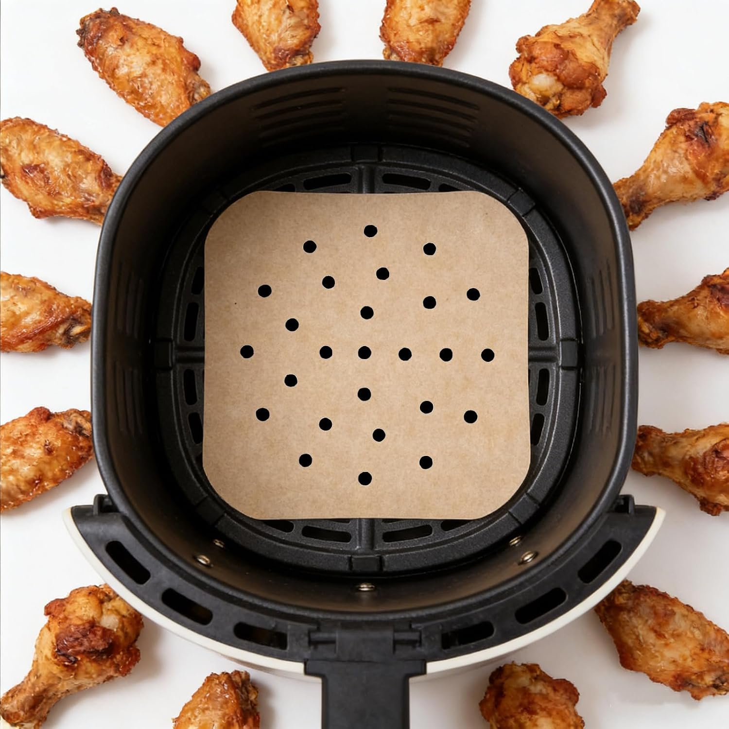 400pcs Air Fryer Parchment Liners - 6. 5" Square Disposable Baking Oil Paper - Non-stick Greaseproof Sheets for Home Cooking And Oven Streamer Pans