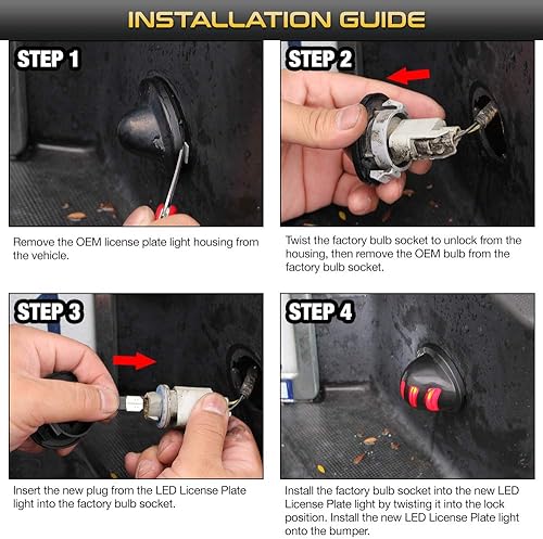 Miniatura 6 de VIPMOTOZ Patriot Red Star - Lámpara de matrícula LED completa para Ford F150 F250 F350 Super Duty Ranger Pickup Truck Explorer Bronco Excursion