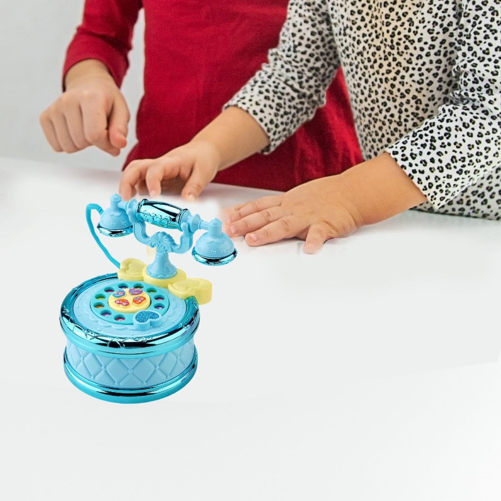 Generic Telefono Giocattolo per Bambini, Giocattolo Musicale per Bambini, Gioco di Ruolo, Regalo per Bambini, Telefono Giocattolo per Bambini, Maschi E Femmin, Blu, Taglia unica