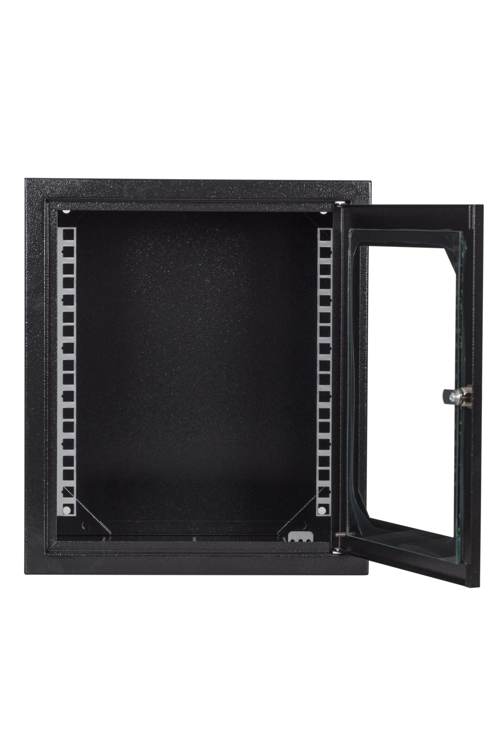 SABAJ M&D Armoire réseau 10 Pouces - 6U - H355xL310xP300mm - Profondeur utile 250mm - Porte vitrée - Montage Mural - Noir