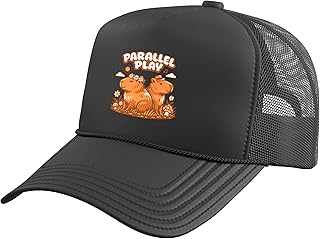 Parallel Play Capybara Cute Animal Nature Wildlife Fun Trucker Hat with Adjustable Mesh Back